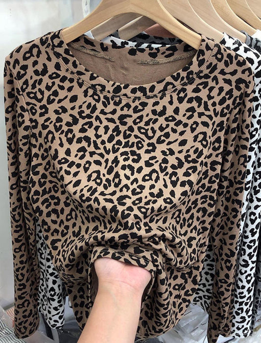 Leopard Print Long Sleeve Top