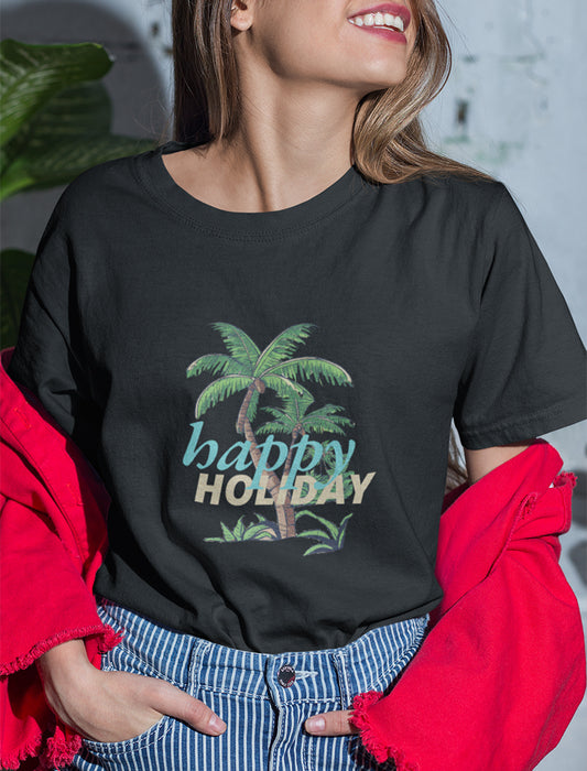 Happy Holiday Palm Tree Graphic Tee