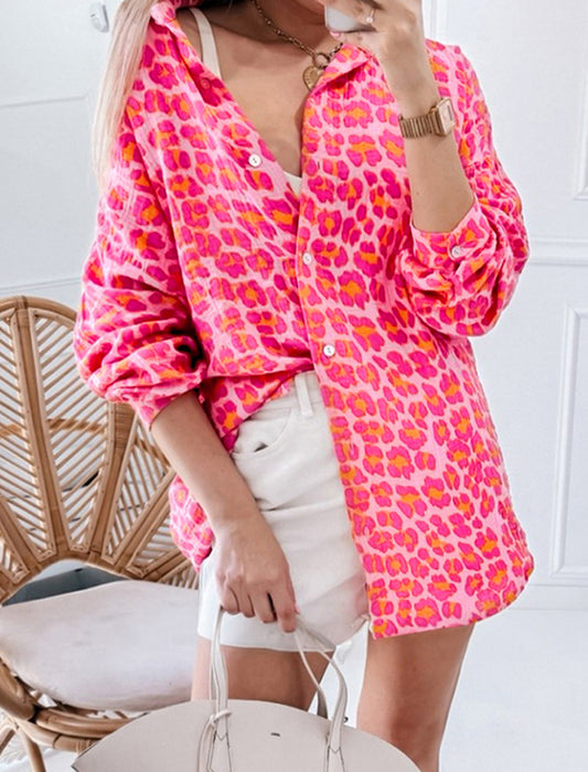 Leopard Print Long Sleeve Top