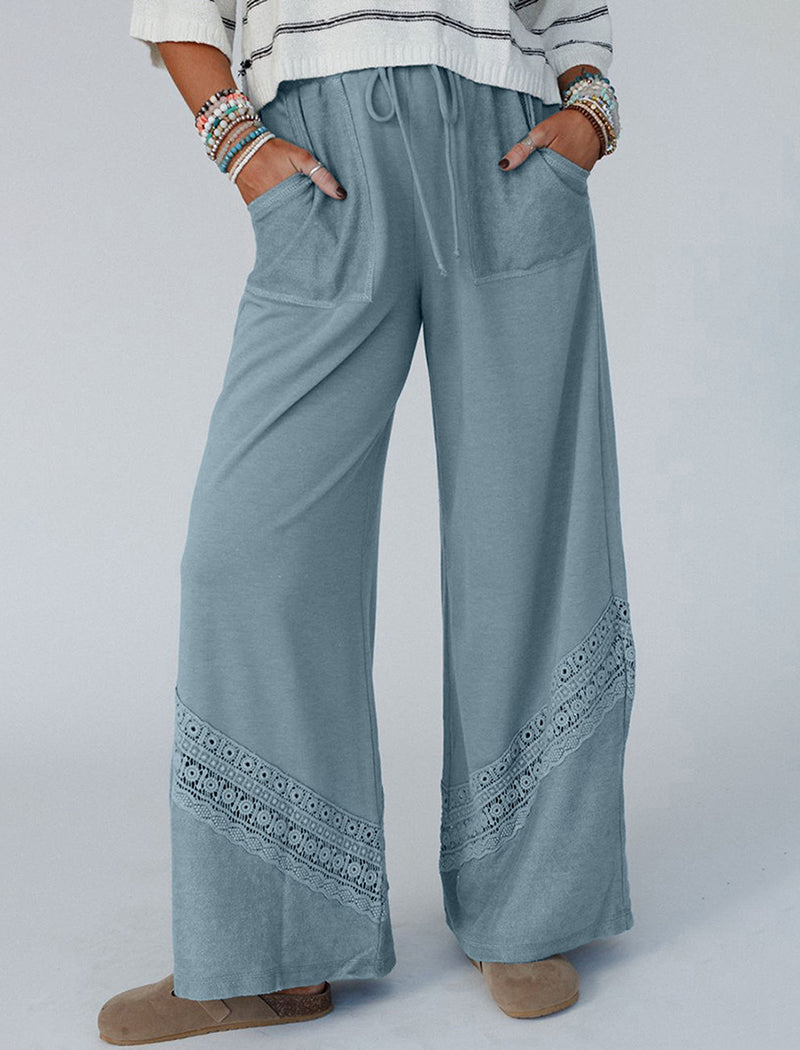 Pocketed High-Waisted Casual Pants