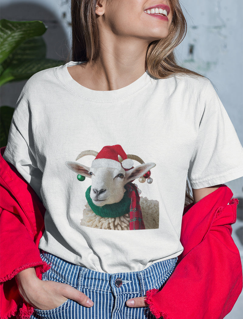 Festive Sheep Holiday Graphic Tee