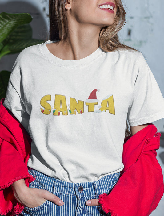 Festive Santa Text Graphic Tee