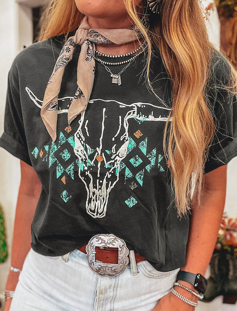 Vintage Western Bull Head Graphic Tee