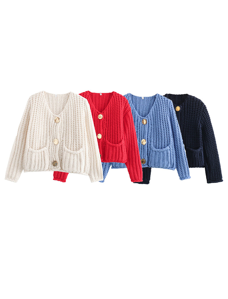 Button-Up Knit Cardigan