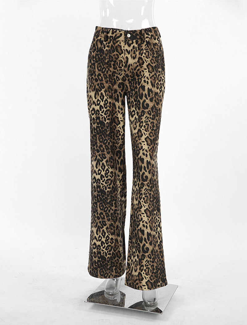 Retro Leopard Print Pants