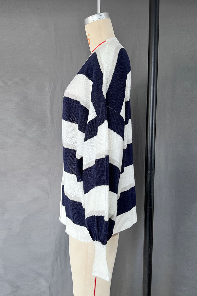 Striped Oversized Knit Cardigan