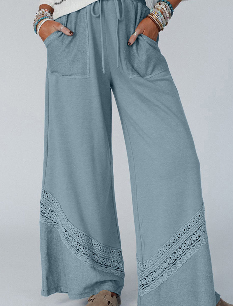 Pocketed High-Waisted Casual Pants