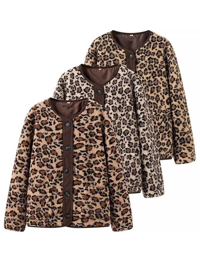 Leopard Print Long Sleeve Jacket