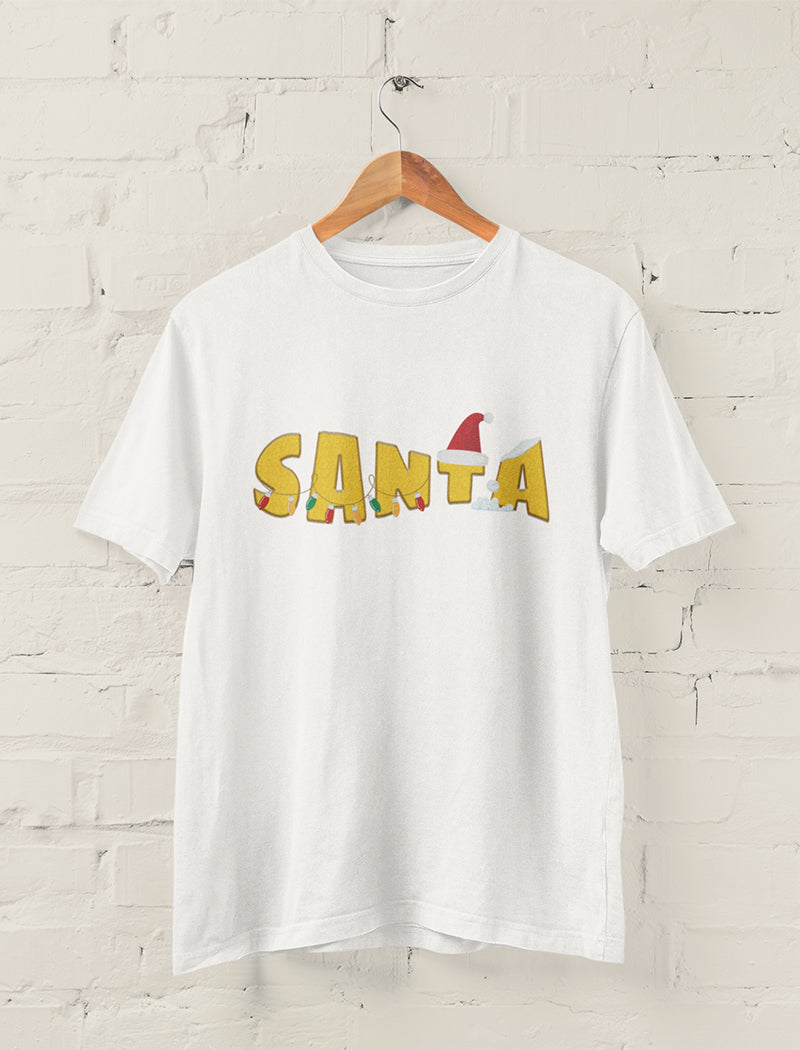 Festive Santa Text Graphic Tee