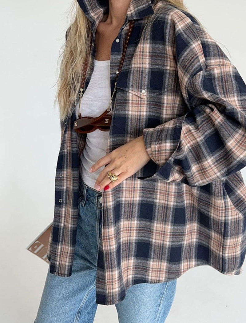 Plaid Button-Up Shirt