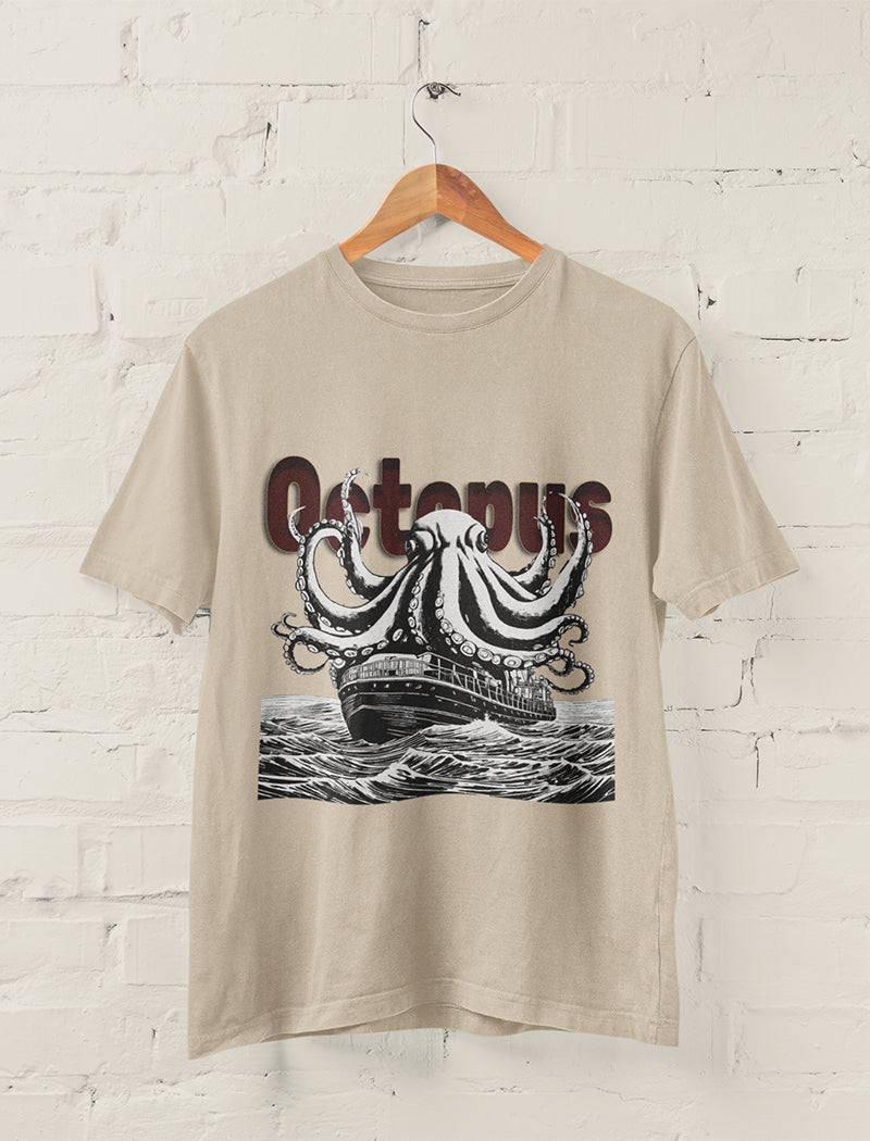 Octopus and Ship Graphic Tee