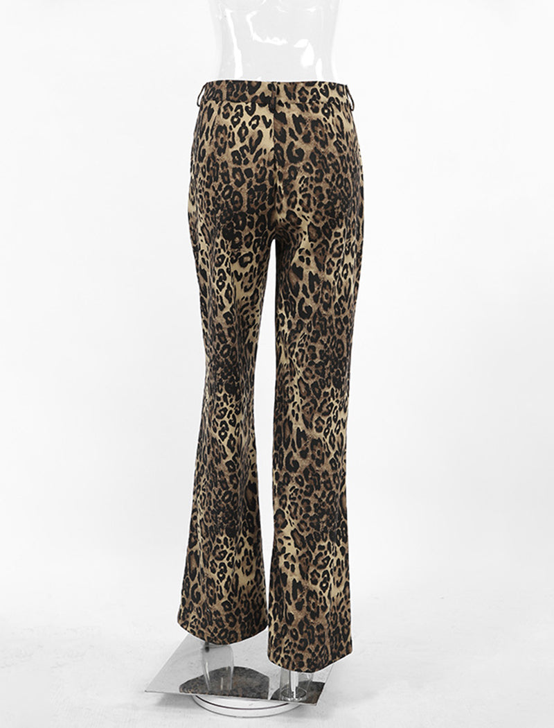 Retro Leopard Print Pants