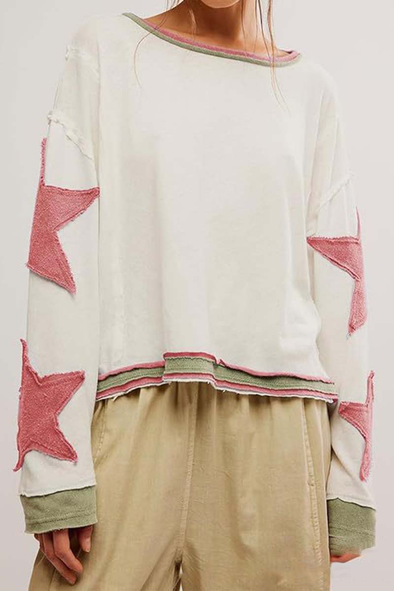 Star Sleeve Oversized Casual Top