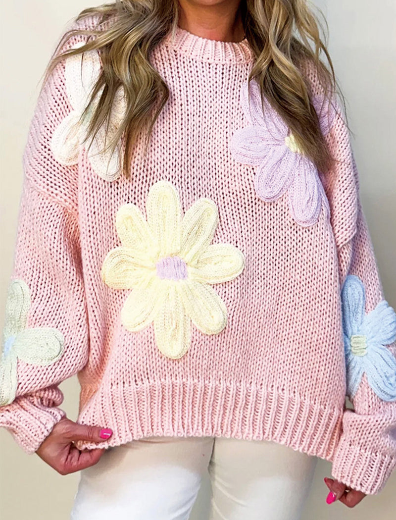 Floral Knit Pullover