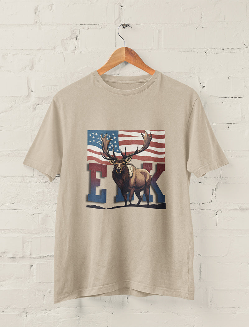 Elk and Flag Graphic Tee