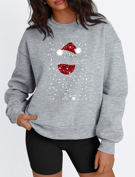 Holiday Wine Glass Graphic Top