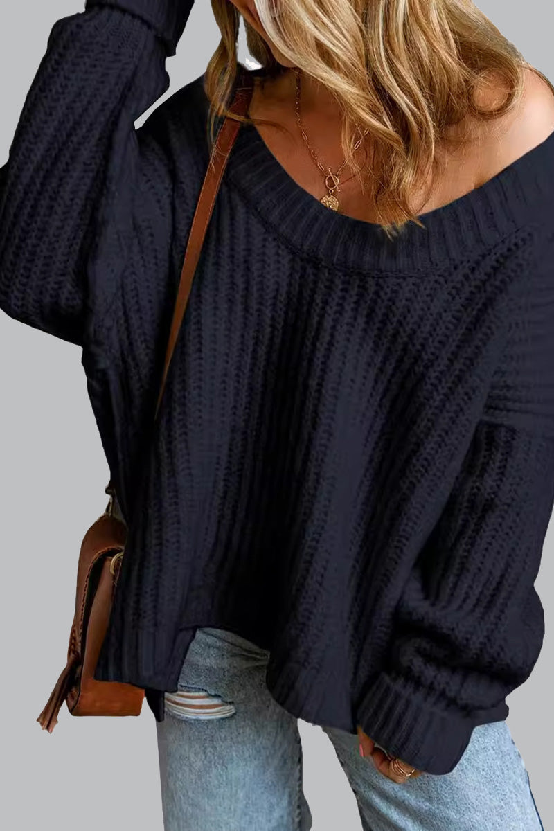 Oversized Ribbed Knit Sweater