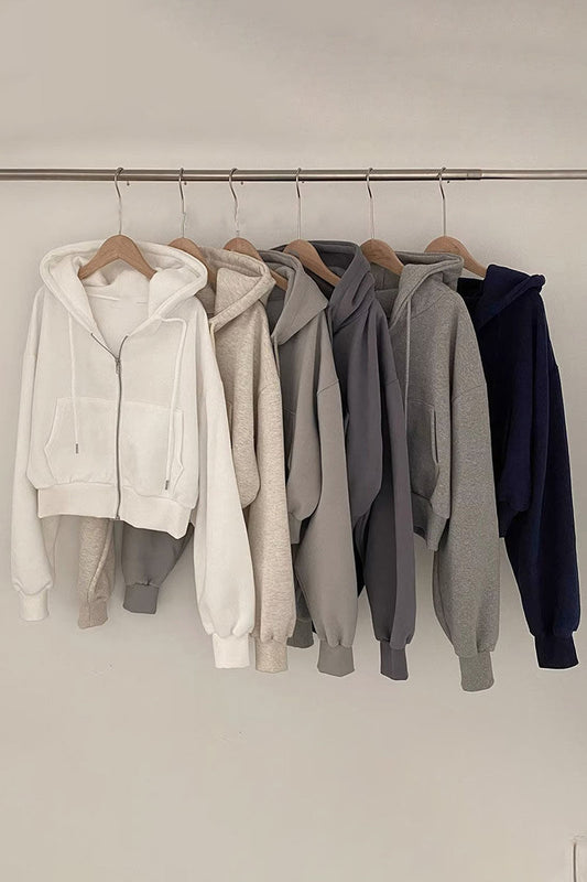 Cropped Zip-Up Hoodie