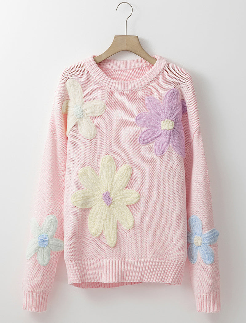 Floral Knit Pullover