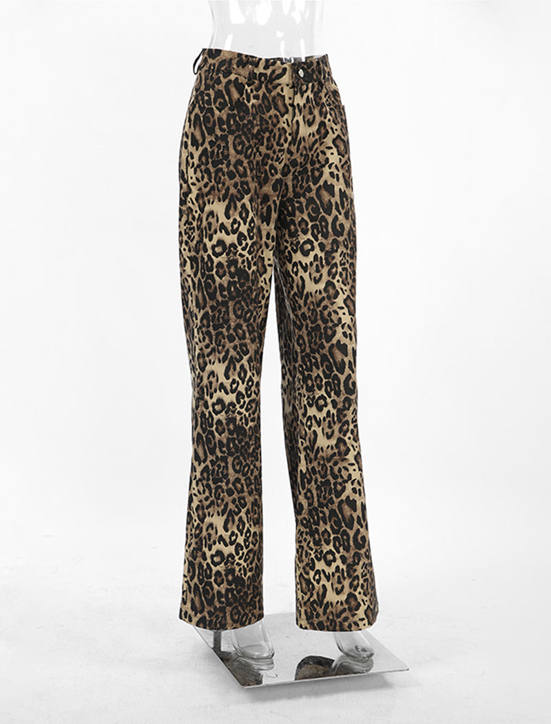 Retro Leopard Print Pants