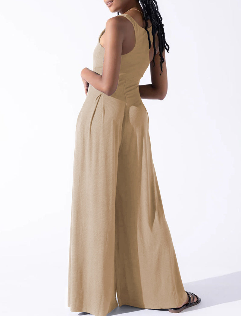 Sleeveless Wide-Leg Jumpsuit