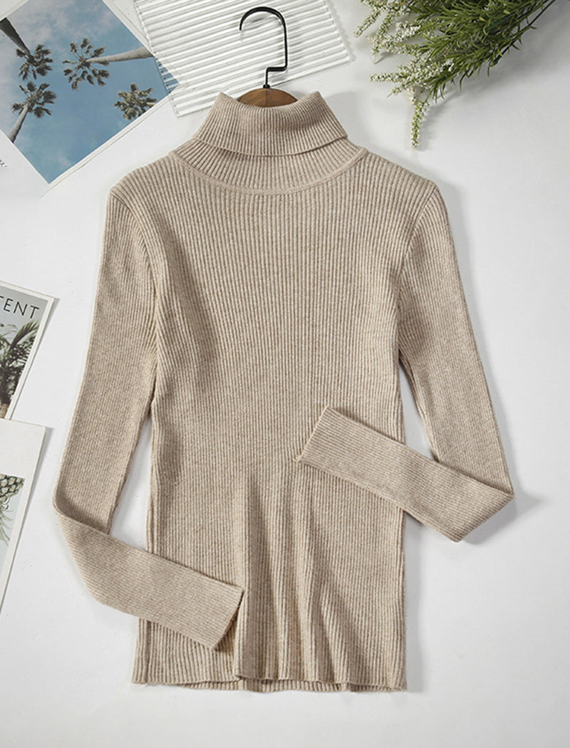 High-Neck Knit Sweater