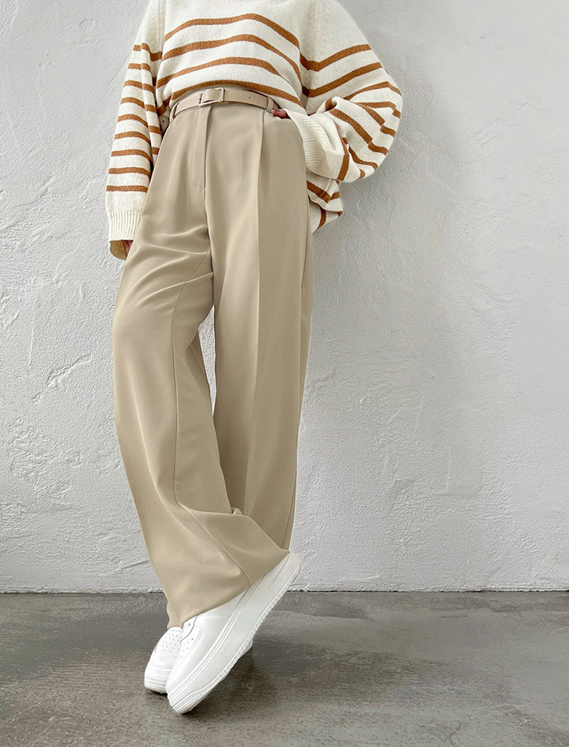 Straight-Leg Tailored Pants