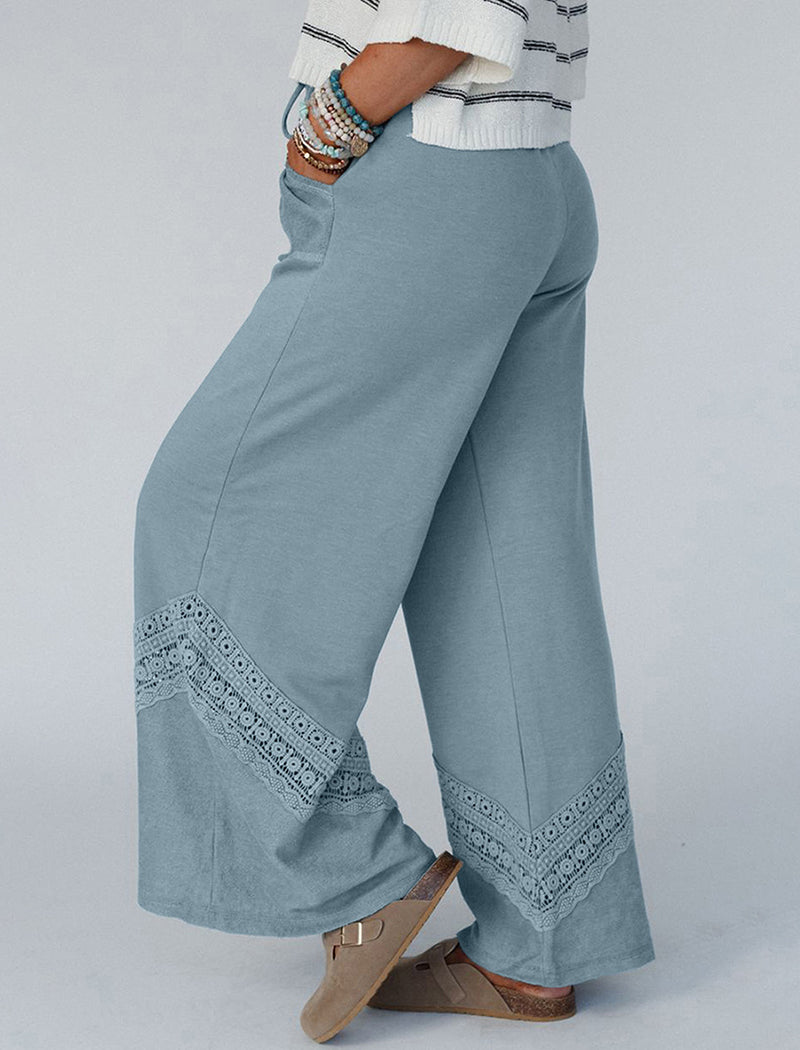 Pocketed High-Waisted Casual Pants