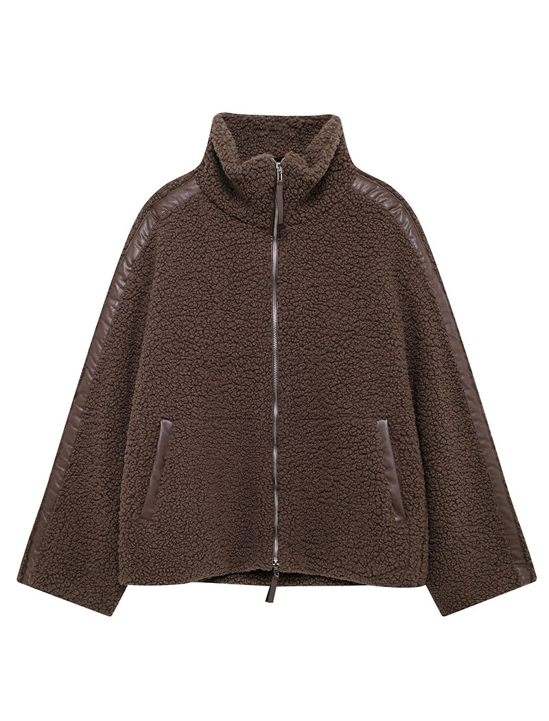 Zip-Up High-Neck Coat