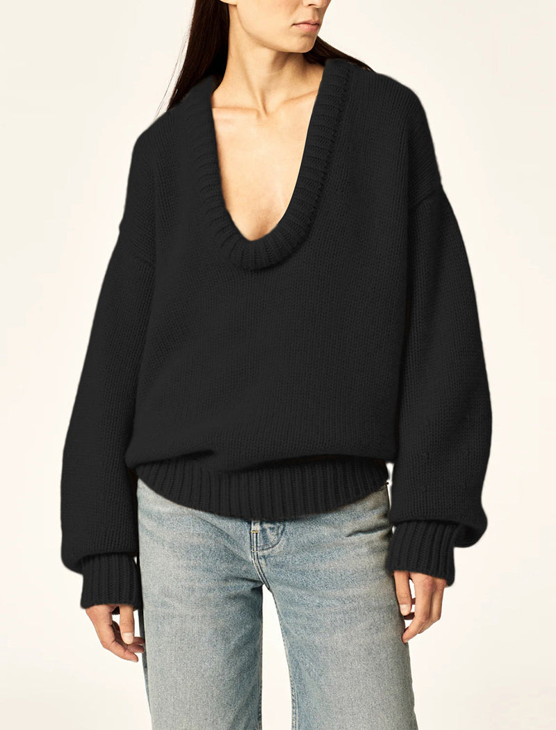 U-Neck Knit Sweater