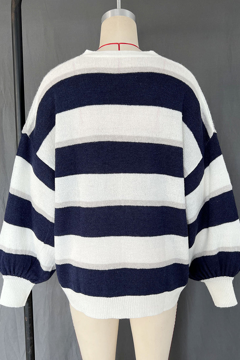 Striped Oversized Knit Cardigan