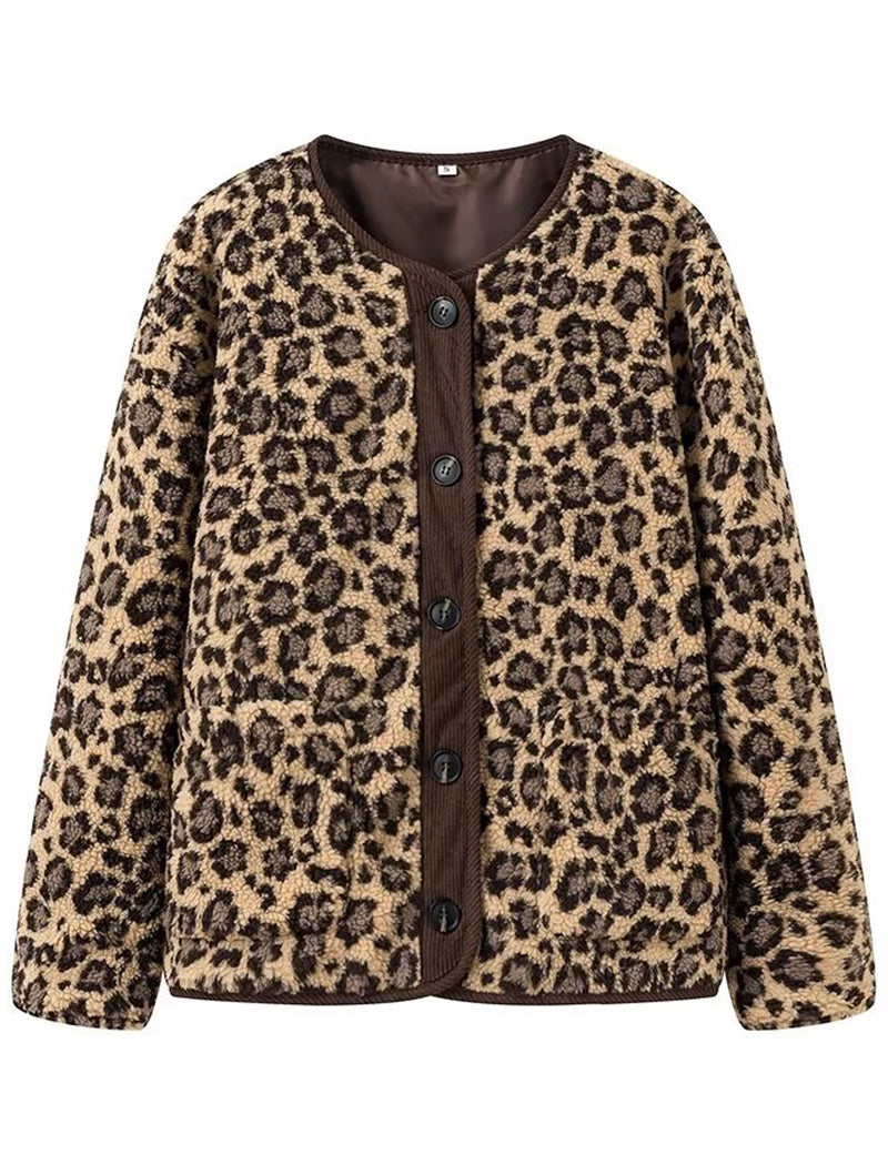 Leopard Print Long Sleeve Jacket