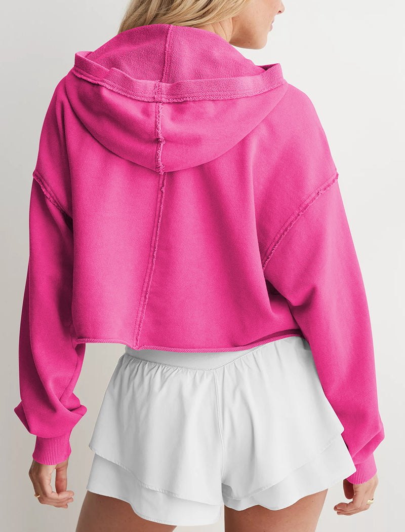 V-Neck Long Sleeve Hoodie