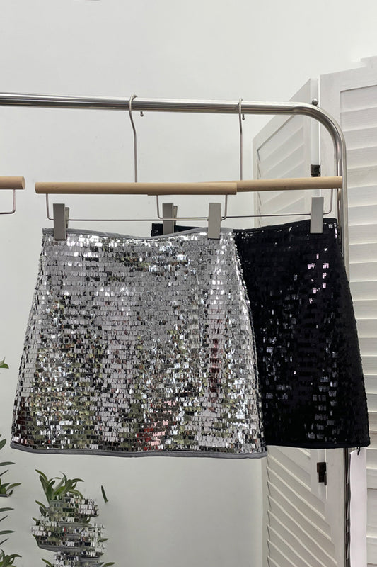 Glitter Sequin Mini Skirt