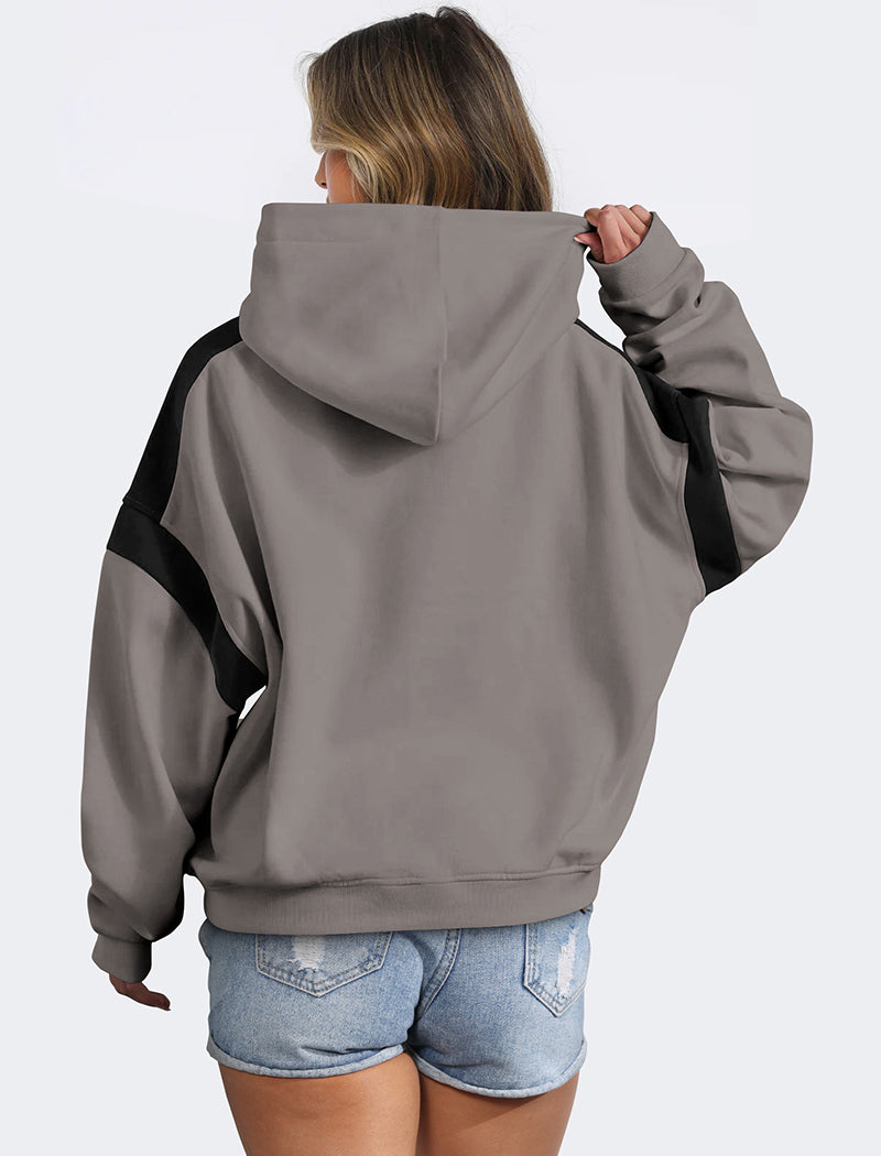 Colorblock Drop-shoulder Hoodie