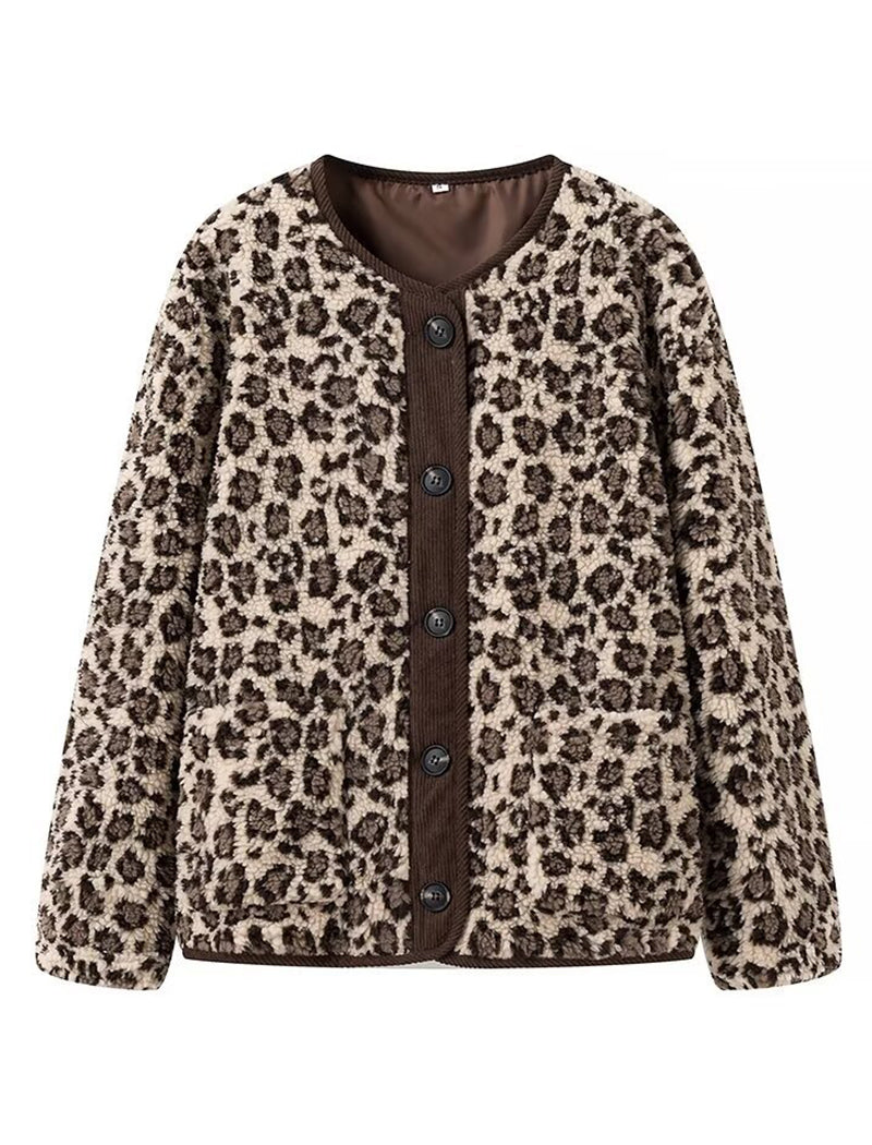 Leopard Print Long Sleeve Jacket