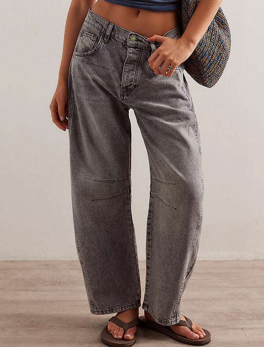 Wide-Leg Denim Pants