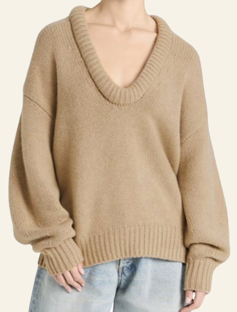 U-Neck Knit Sweater