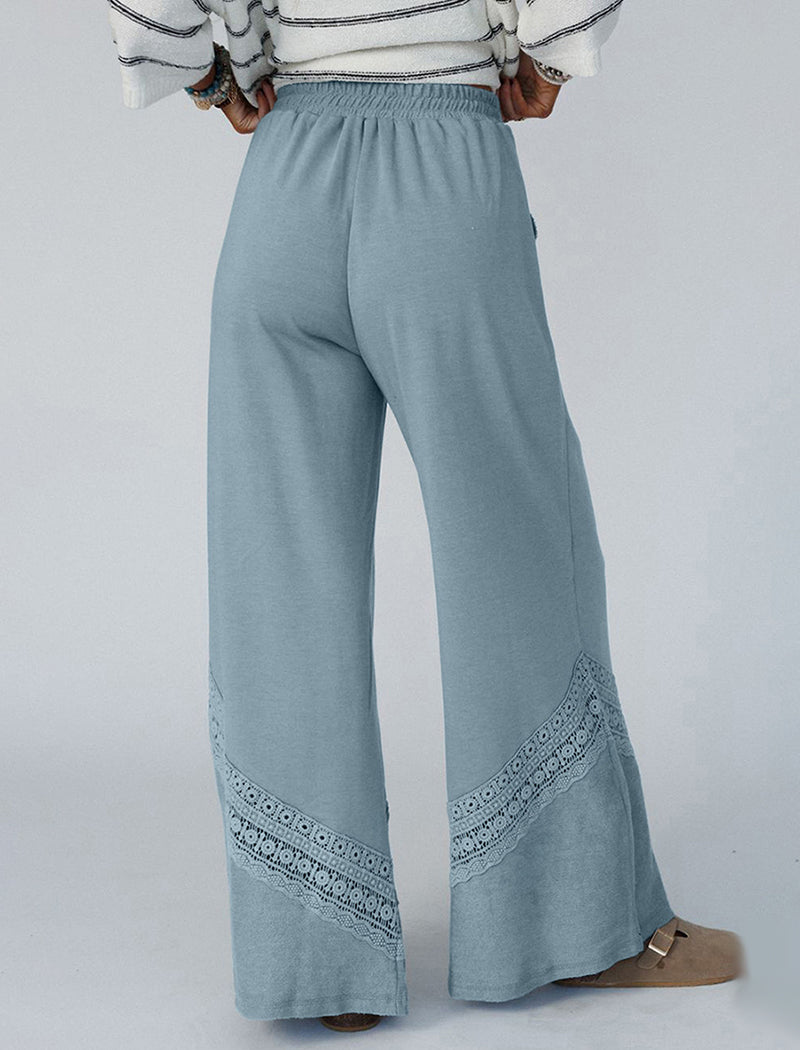 Pocketed High-Waisted Casual Pants