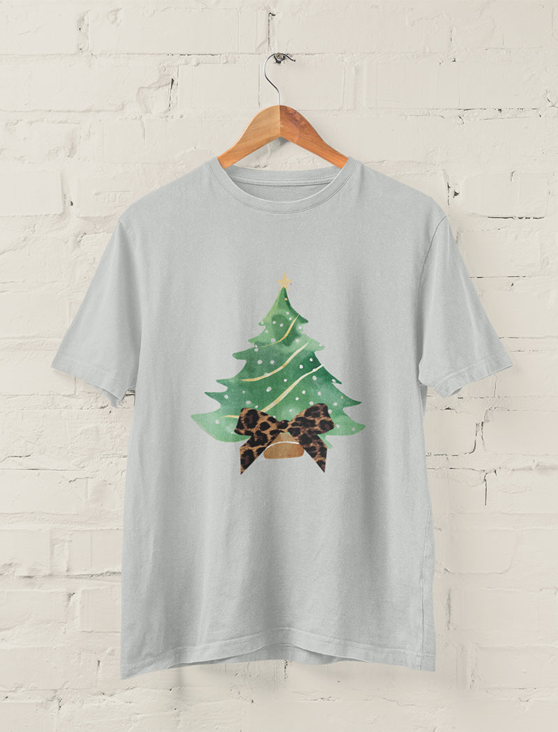 Graphic Tee with Christmas Tree Design