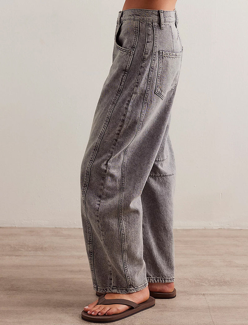 Wide-Leg Denim Pants