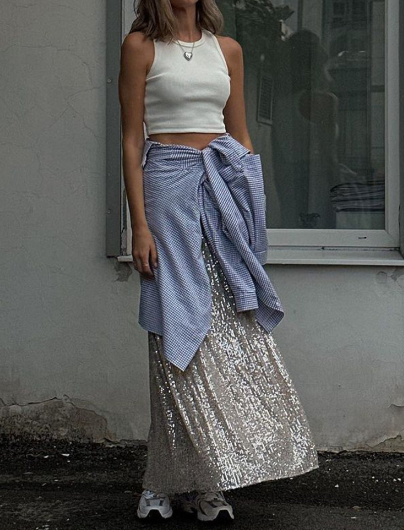 Sequin Maxi Skirt