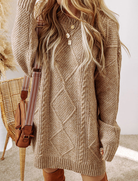 Textured Knit Sweater Dress