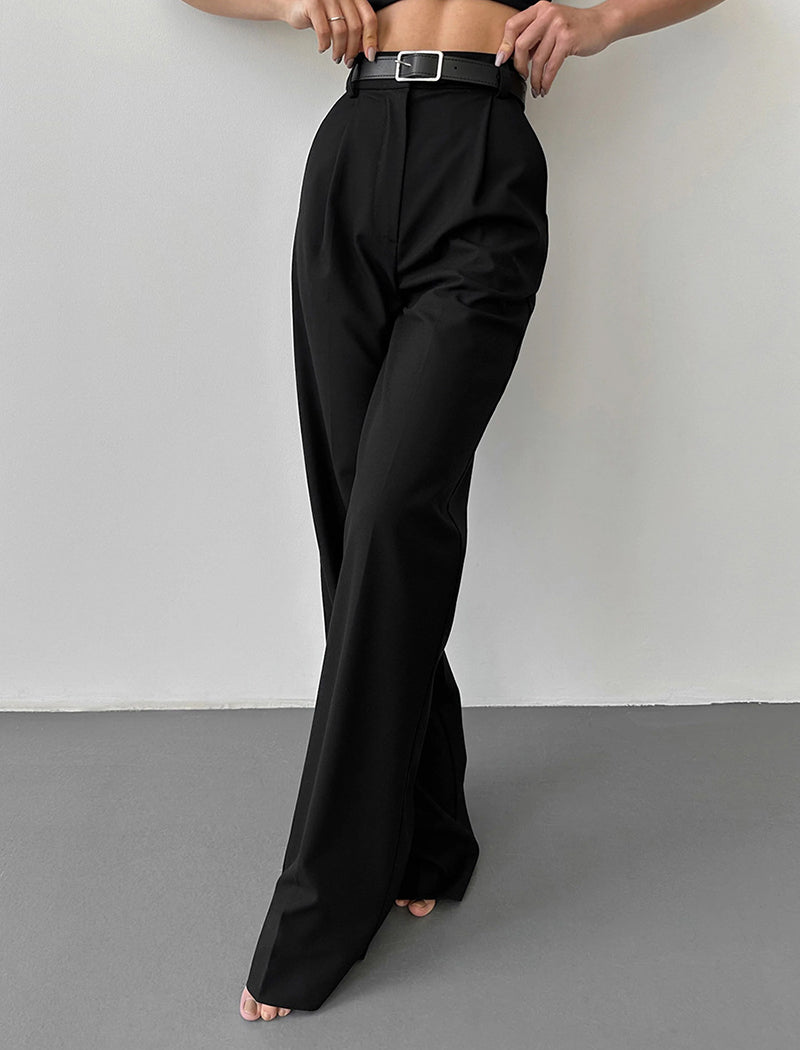 Straight-Leg Tailored Pants