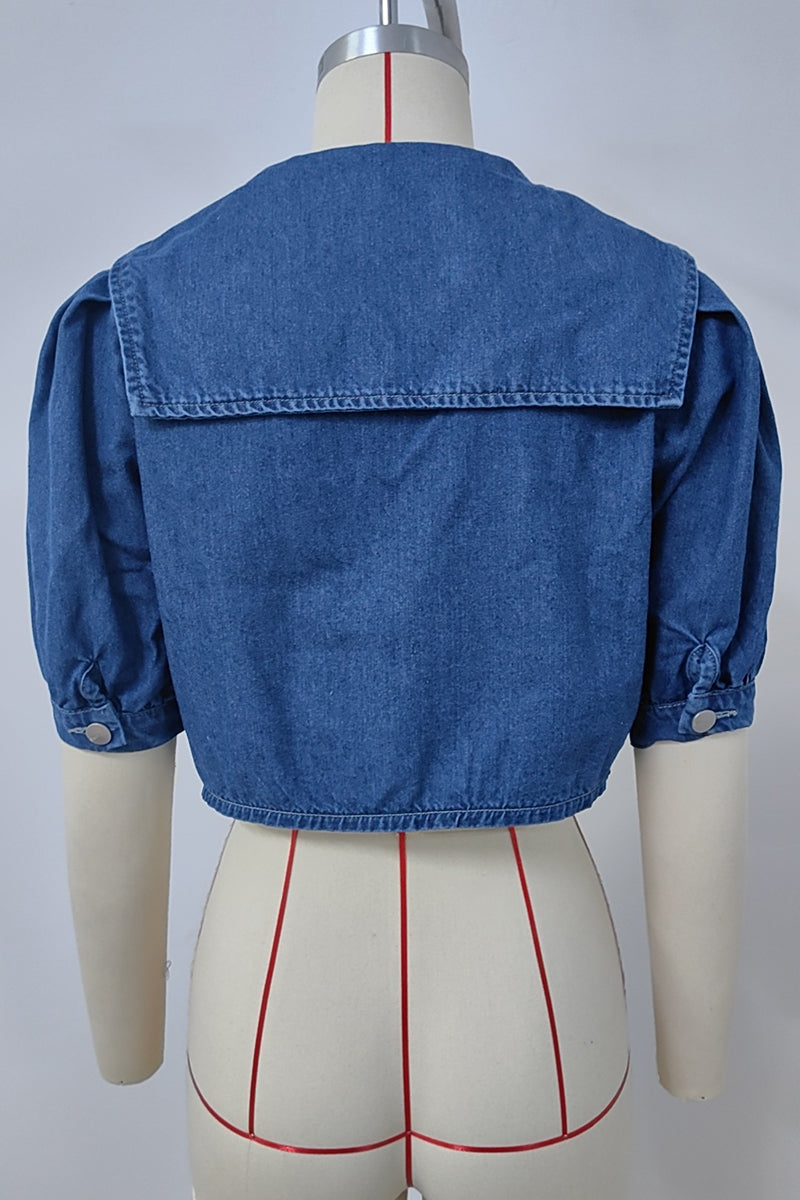 Puff Sleeve Denim Jacket