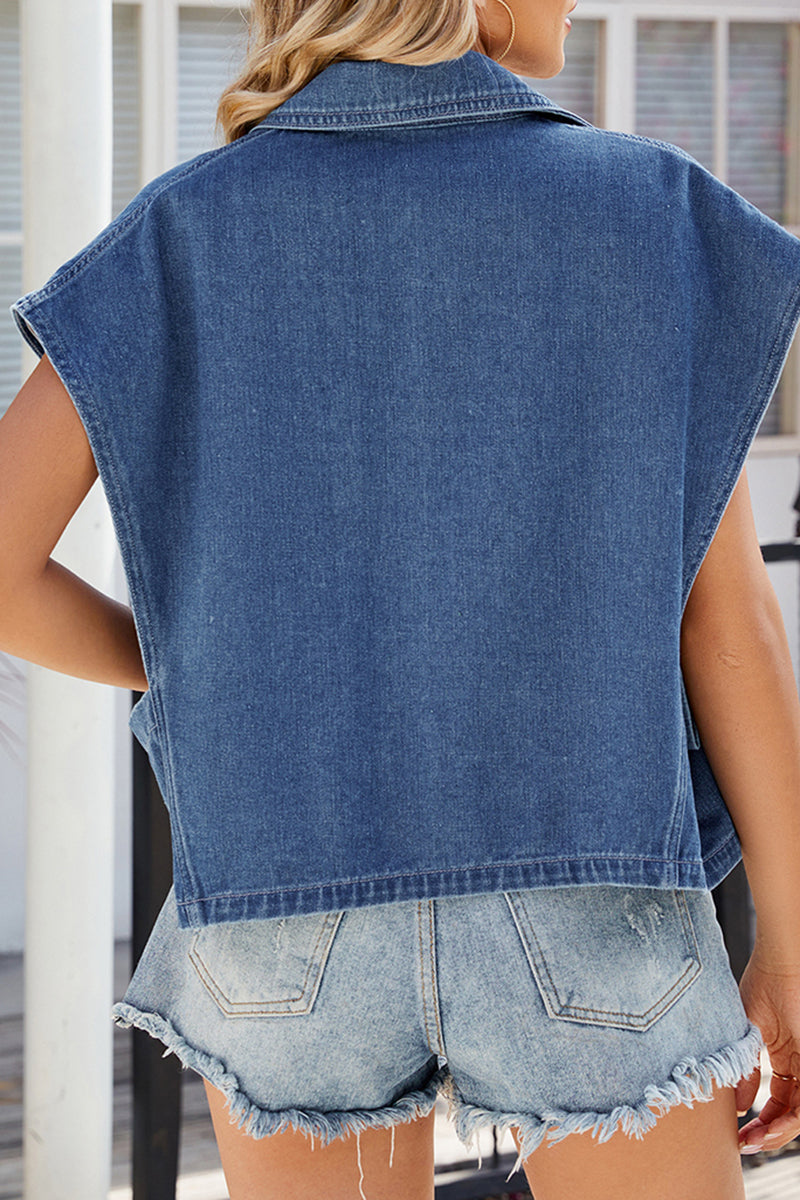 Sleeveless Denim Vest Jacket