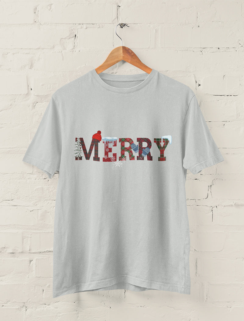 MERRY Text Christmas Graphic Tee