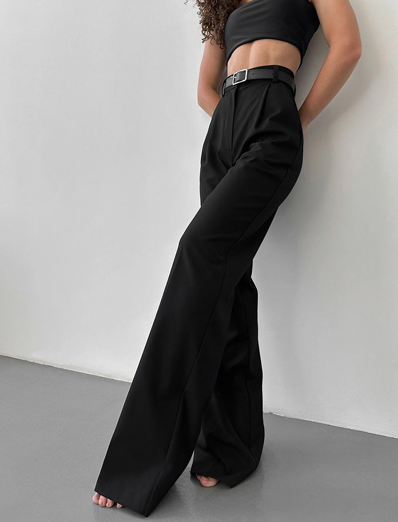 Straight-Leg Tailored Pants