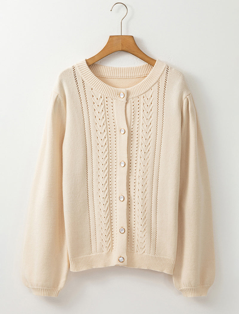 V-Neck Cutout Knit Cardigan