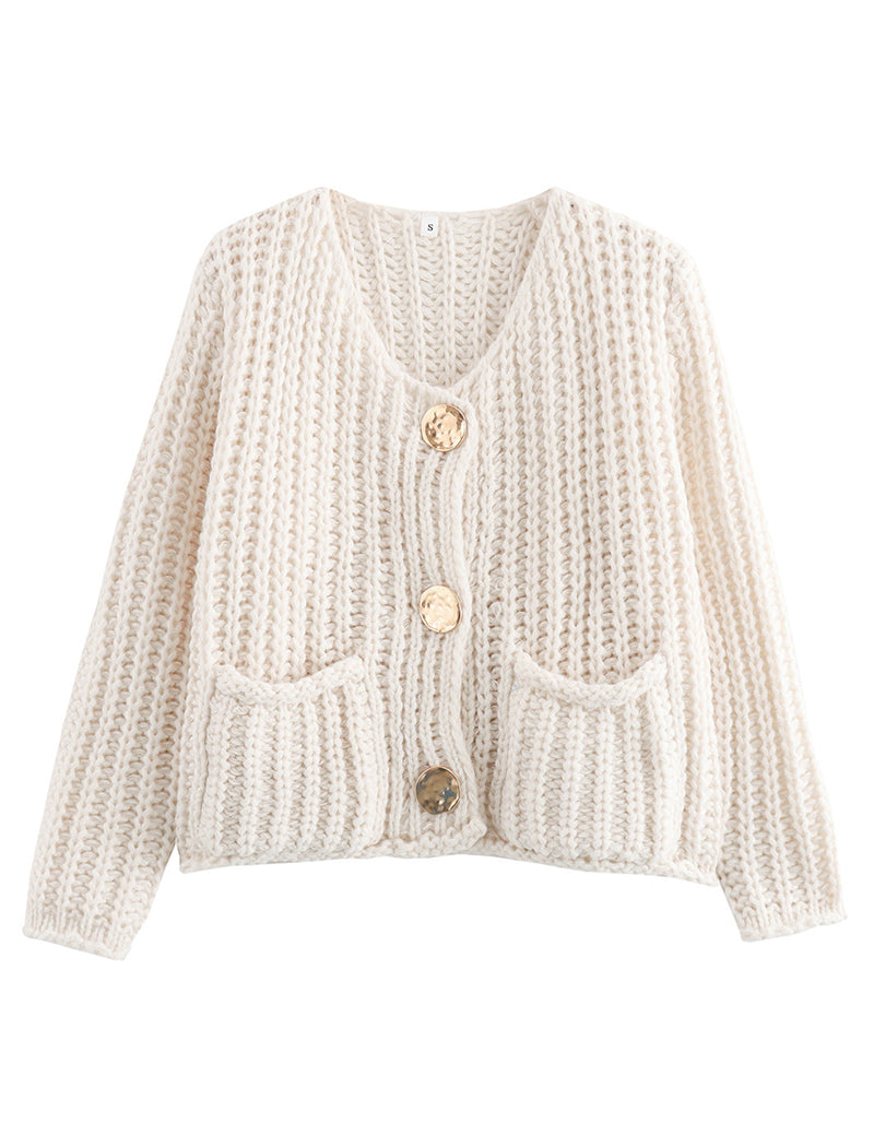 Button-Up Knit Cardigan